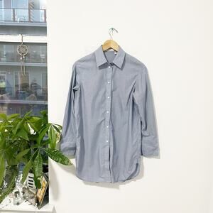 Aritzia Babaton Blue Oversized Fit Button Up Top Size 1